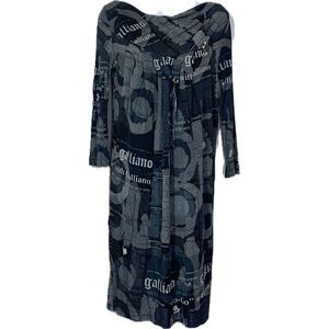 Galliano Vintage Newsprint Newspaper Gazette Newsprint Dress Size 28/42/M US